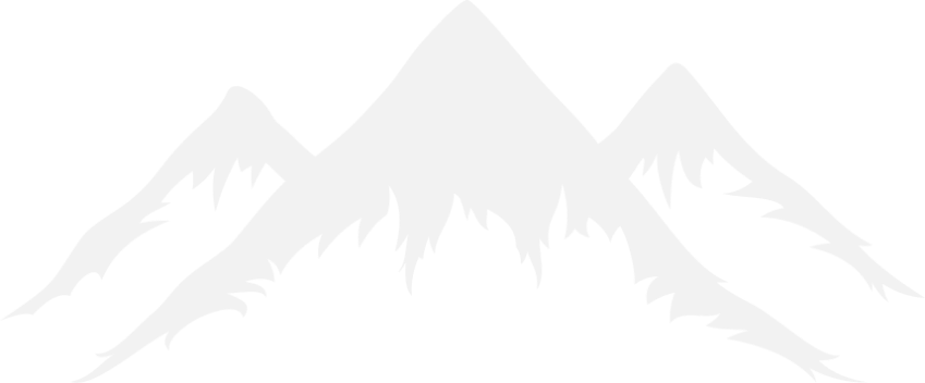 Visualization of snow-capped mountains on transparent background