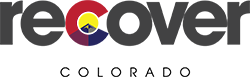 Logo and name of Recover Colorado on transparent background