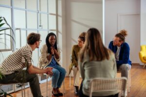 People in a group therapy program near Denver in Colorado