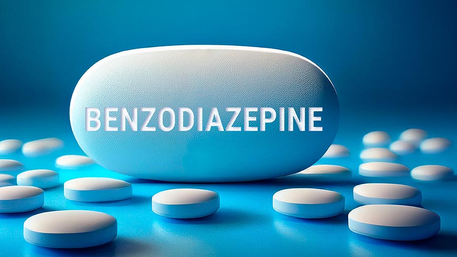 Benzodiazapine pills with a large pilled that is labeled.